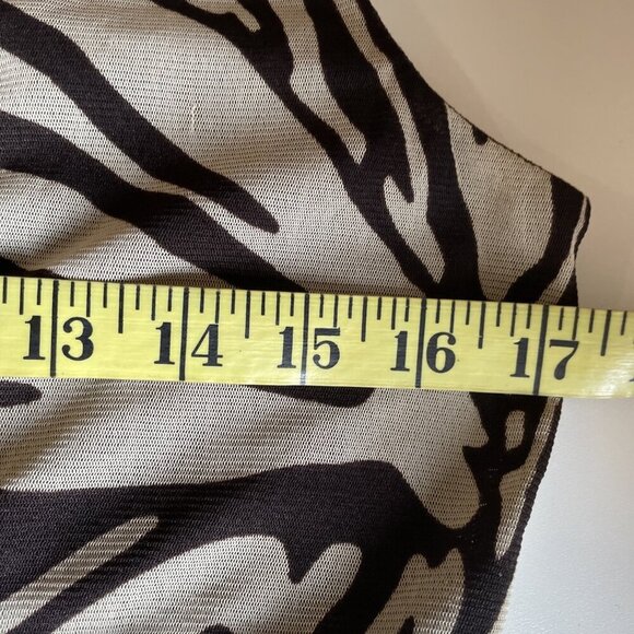 Vintage Y2k Michael Kors Animal Print Top Size Large Brown Empire Waist Fairy - Picture 9 of 10